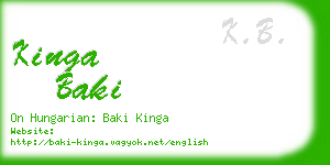 kinga baki business card